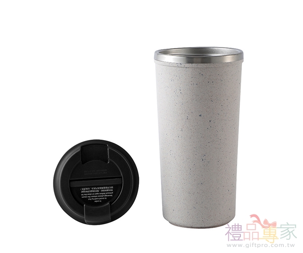 環保再生咖啡渣不倒杯-奶茶米白色(350ml)