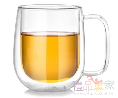 雙層帶把手大肚玻璃杯240ml