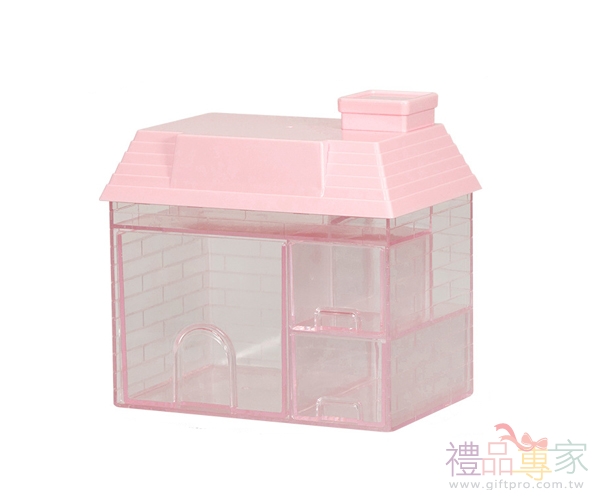 小屋造型抽屜式桌面收納盒