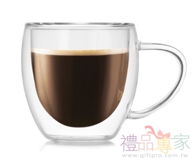 雙層帶把手玻璃杯250ml