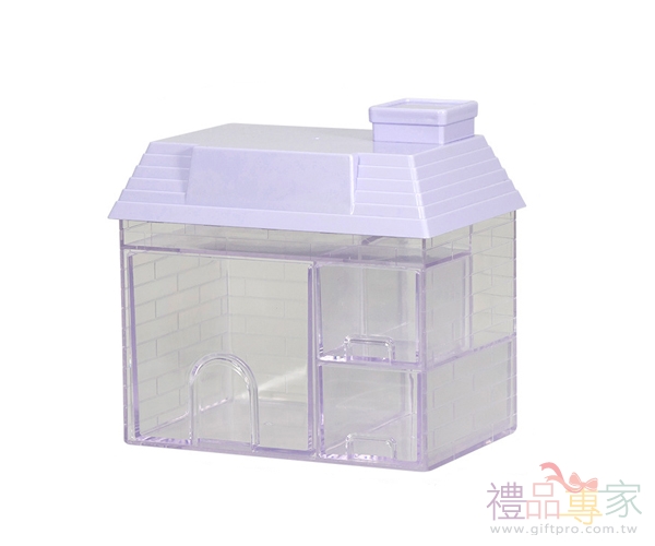 小屋造型抽屜式桌面收納盒