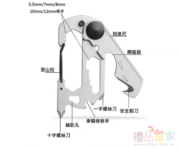 不鏽鋼多功能工具卡(GHK010)